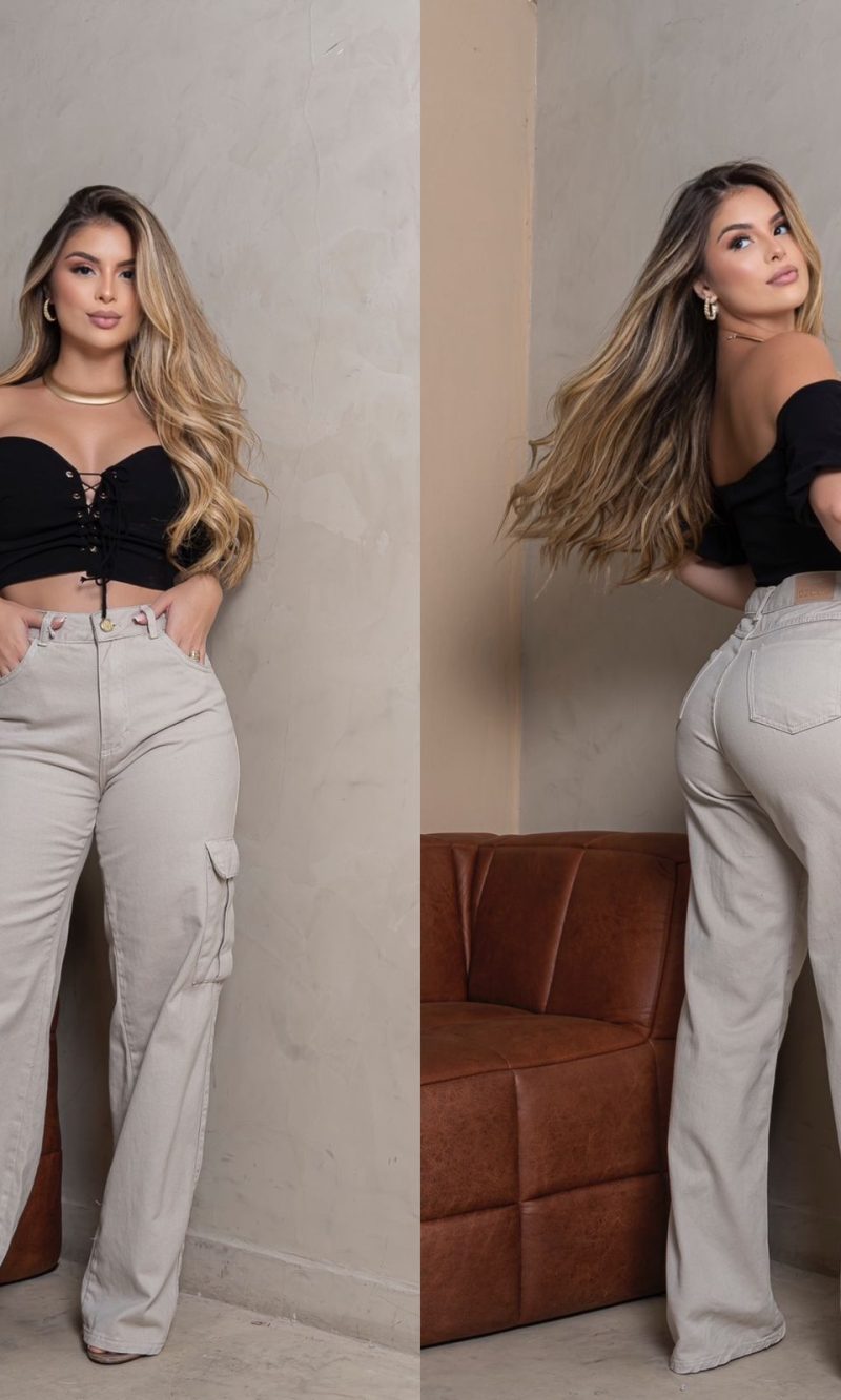 calÇa jeans cargo off white (cópia)