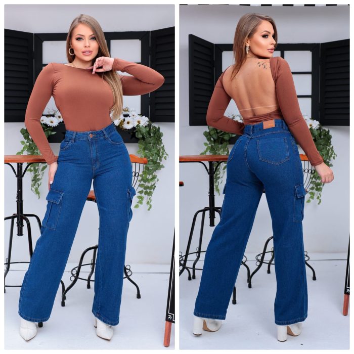 calÇa jeans cargo areia (cópia)