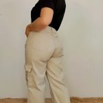 calÇa jeans cargo areia