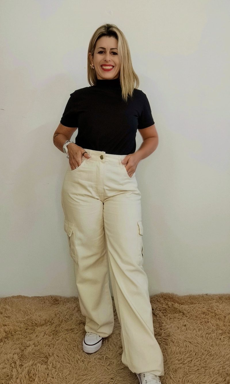 calÇa jeans cargo areia calÇa jeans cargo areia