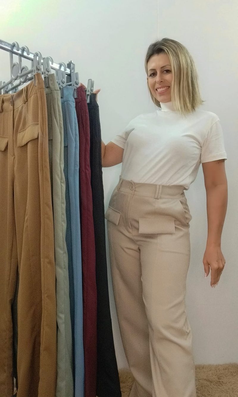 calÇa alfaiataria com bolsos frontais